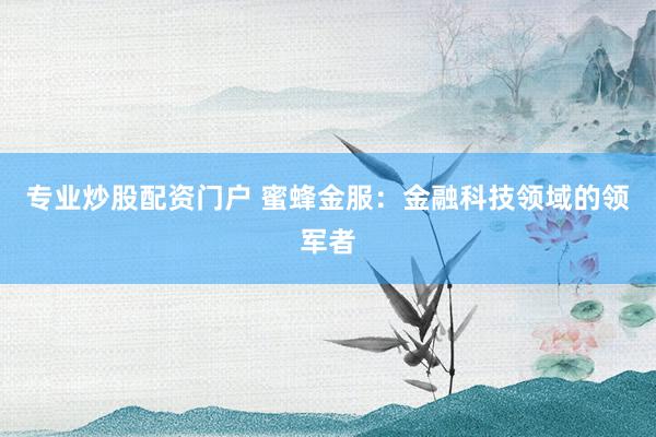 专业炒股配资门户 蜜蜂金服：金融科技领域的领军者