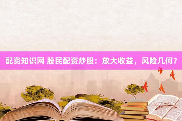 配资知识网 股民配资炒股：放大收益，风险几何？
