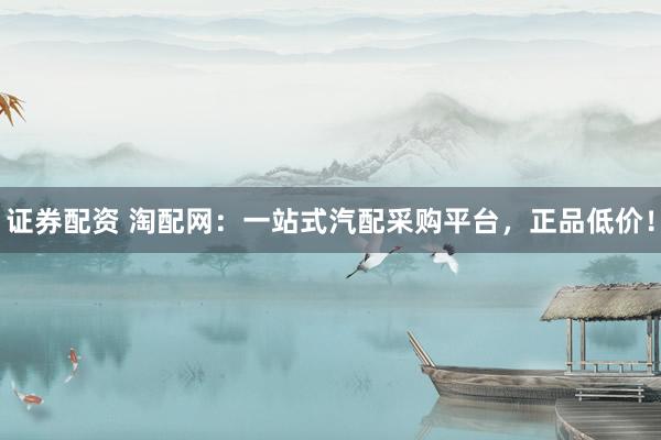 证券配资 淘配网：一站式汽配采购平台，正品低价！