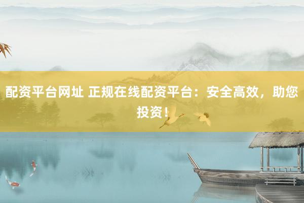 配资平台网址 正规在线配资平台：安全高效，助您投资！