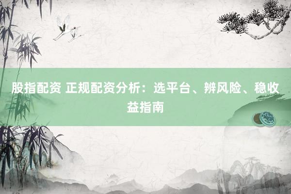 股指配资 正规配资分析：选平台、辨风险、稳收益指南
