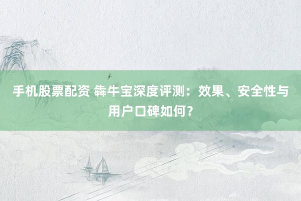 手机股票配资 犇牛宝深度评测：效果、安全性与用户口碑如何？