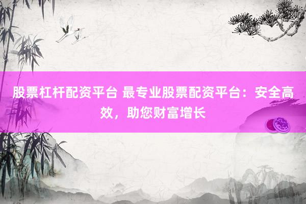股票杠杆配资平台 最专业股票配资平台：安全高效，助您财富增长