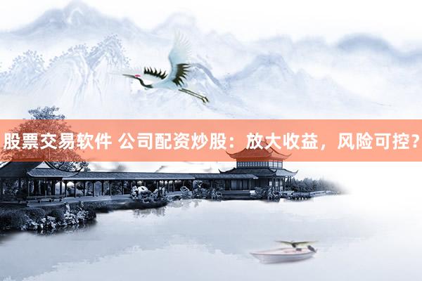 股票交易软件 公司配资炒股：放大收益，风险可控？