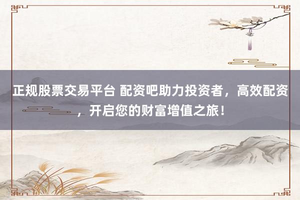 正规股票交易平台 配资吧助力投资者,高效配资,开启您的财富增值之旅!