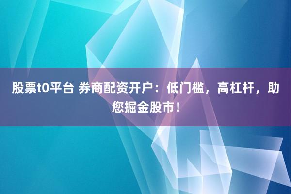 股票t0平台 券商配资开户：低门槛，高杠杆，助您掘金股市！