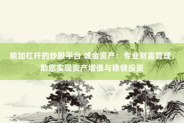 能加杠杆的炒股平台 诚金资产：专业财富管理，助您实现资产增值与稳健投资