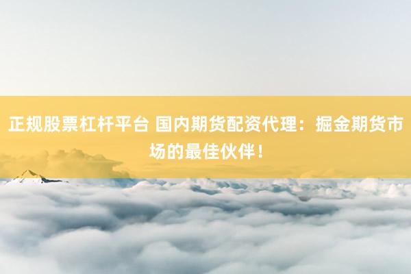 正规股票杠杆平台 国内期货配资代理：掘金期货市场的最佳伙伴！